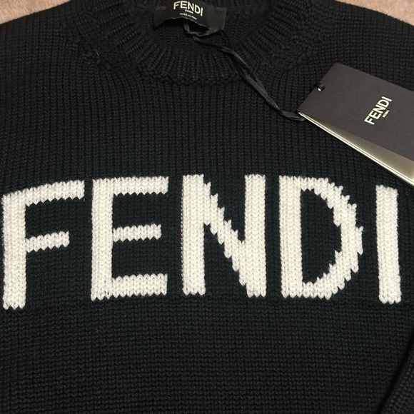 FENDI Pullover Black Wool Sweater - Picture 6 of 10